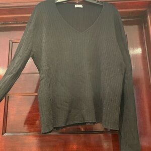 Zyia Black Ribbed Knit Top